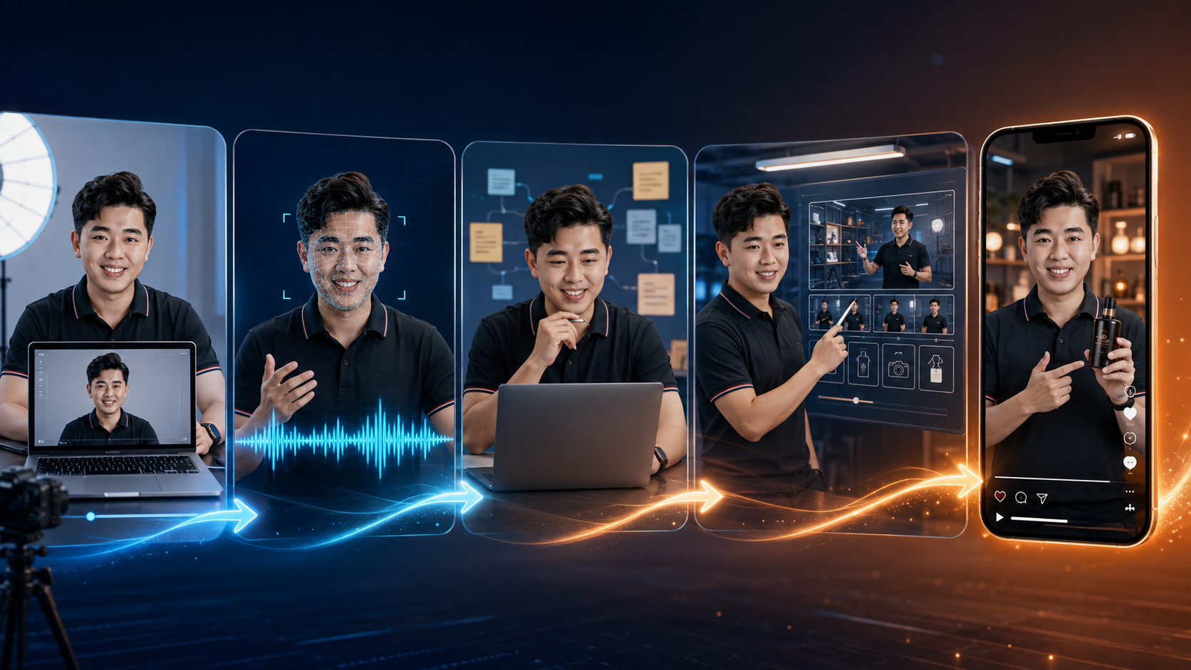 Quy trình 5 bước tạo video Song Sinh AI từ ảnh chân dung đến video hoàn chỉnh