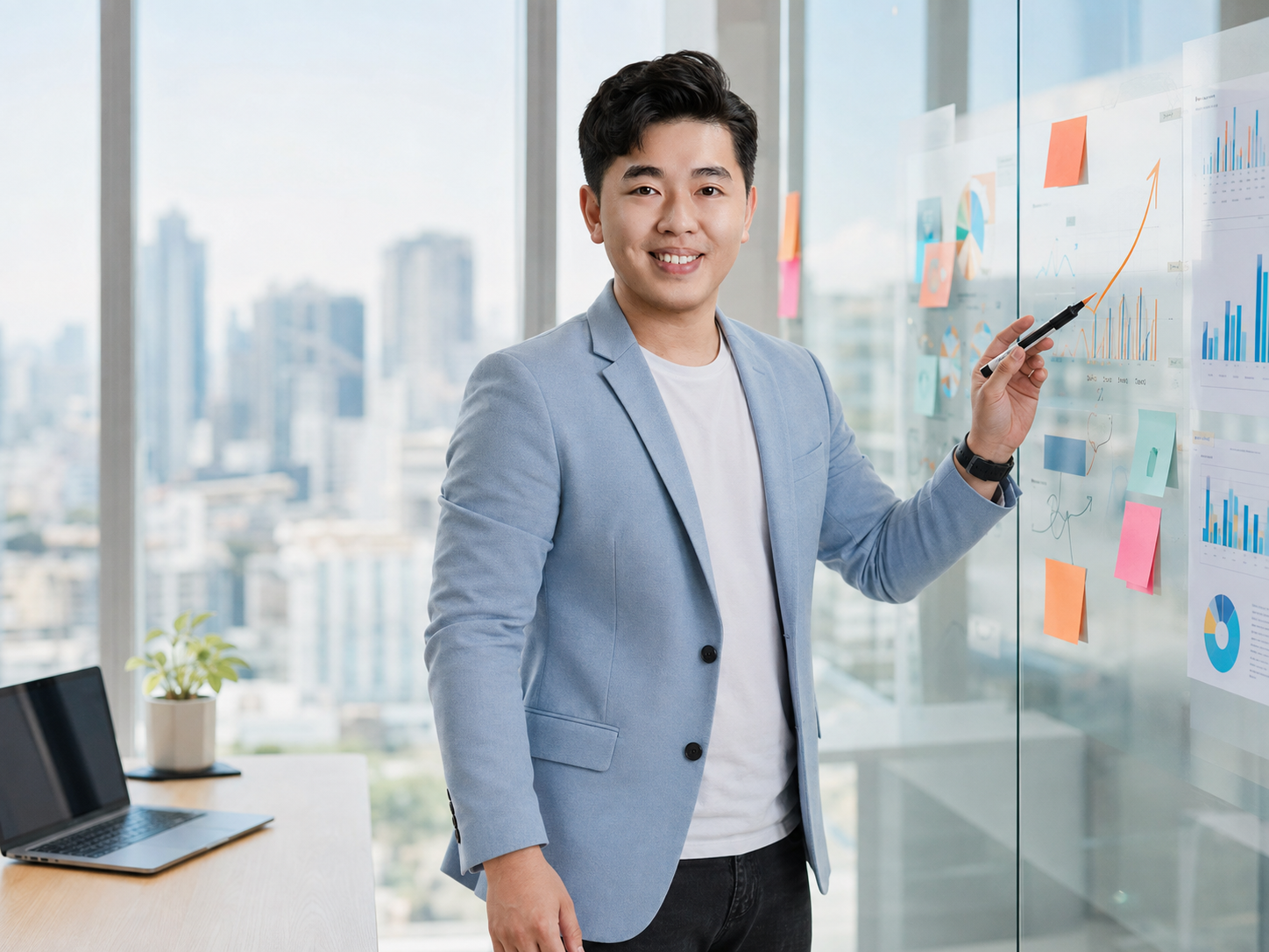 Giảng viên AI tại văn phòng hiện đại