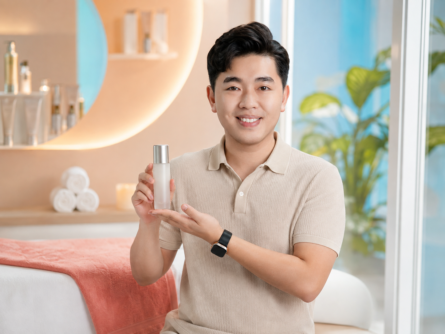 Giảng viên AI giới thiệu sản phẩm tại spa
