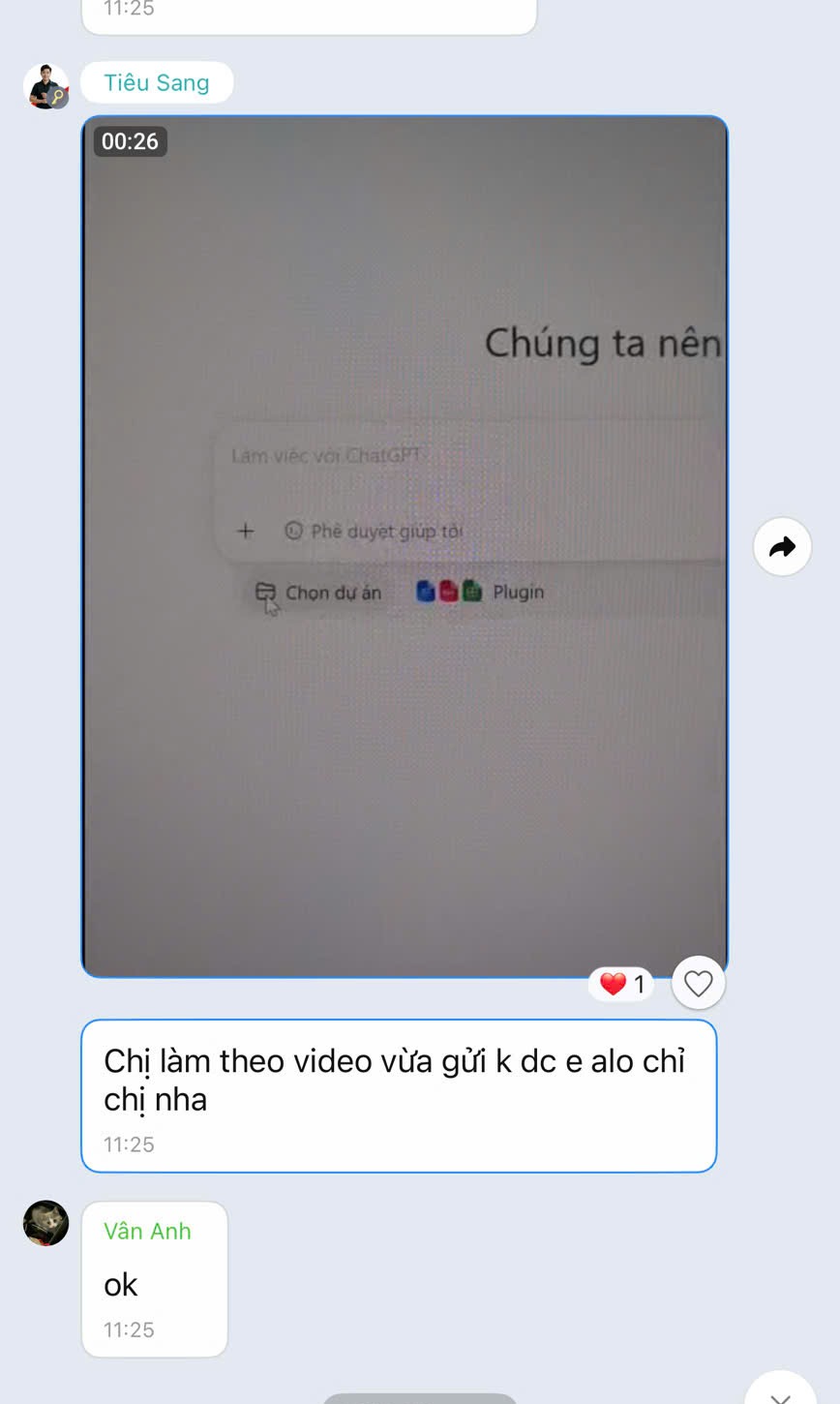Giảng viên gửi video thao tác trực tiếp để học viên thực hiện theo